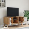 vidaXL TV Cabinet OLDEN White and Brown 114x43x57 cm Solid Wood Pine