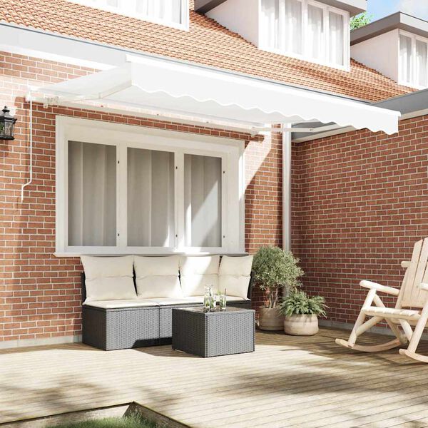 vidaXL Retractable Awning White 350 x 200 cm Fabric