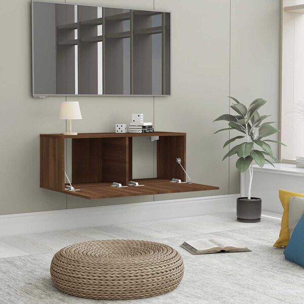 vidaXL TV Cabinet Brown Oak 80x30x30 cm Engineered Wood
