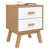 vidaXL Bedside Cabinet OLDEN White and Brown Solid Wood Pine
