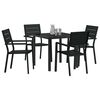 vidaXL Garden Dining Set 5 pcs Black Powder-Coated Steel