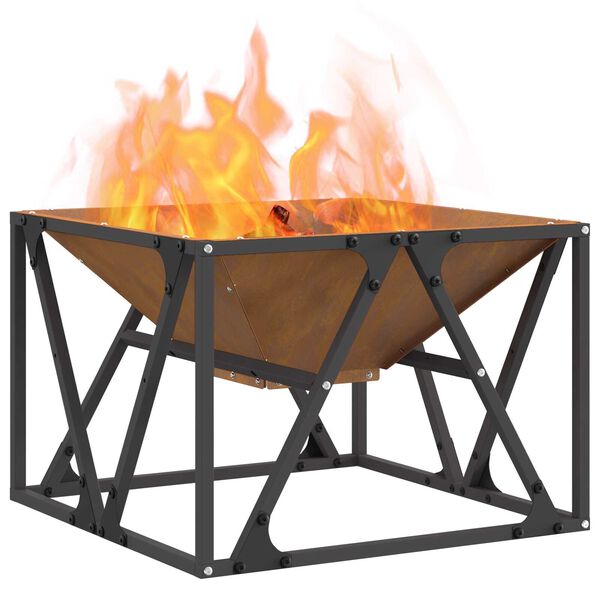 vidaXL Fire Pit Brown 50 x 50 x 35 cm Steel