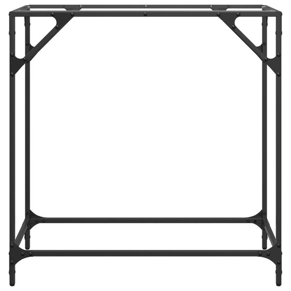 vidaXL Console Table with Transparent Glass Top 80x35x81 cm Steel