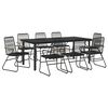 vidaXL 9 Piece Garden Dining Set Black PVC Rattan
