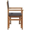 vidaXL Folding Director's Chair Grey 56 x 54 x 87 cm Solid Teak Wood