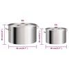 vidaXL 2 Piece Stock Pot Set 58/32 L Stainless Steel