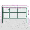 vidaXL Garden Fence Gate with Posts 350x140 cm Steel Green