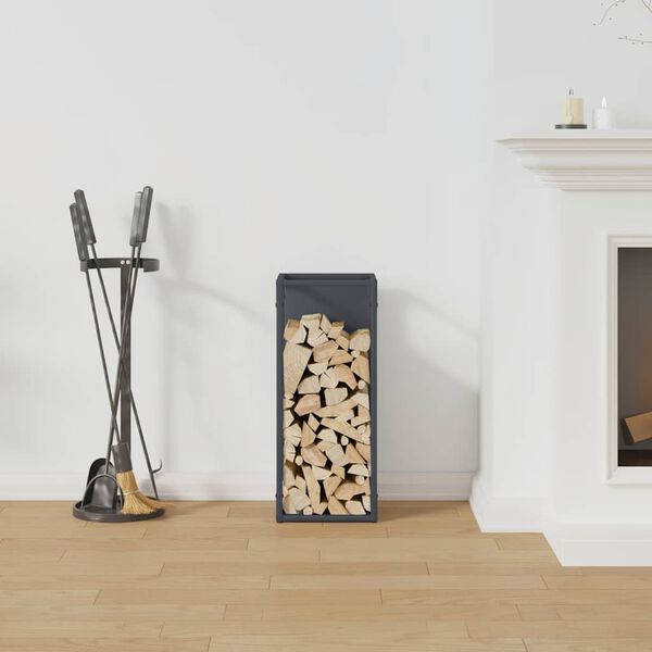 vidaXL Firewood Rack Anthracite 25x25x60 cm Cold-rolled steel