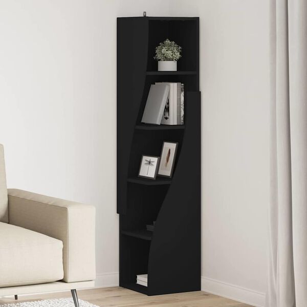 vidaXL Corner Cabinet Black 32x32x140cm Engineered Wood