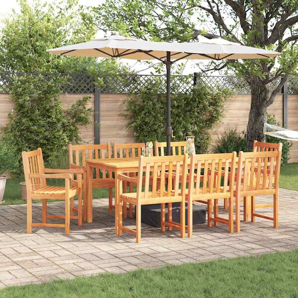 vidaXL Garden Dining Set 7 pcs Brown Solid Acacia Wood