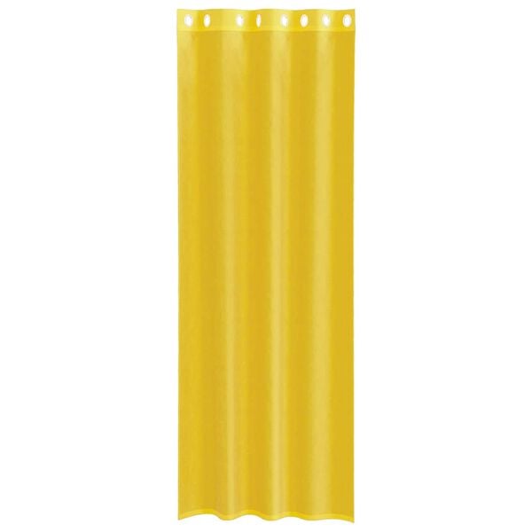 vidaXL Voile Curtains with Grommets 2 pcs Yellow
