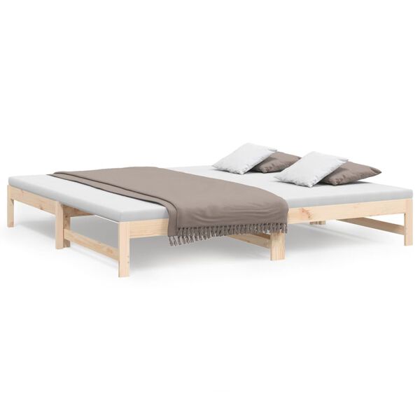 vidaXL Pull-out Day Bed without Mattress 2x(90x200) cm Solid Wood Pine