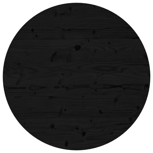 vidaXL Table Top Round Black &Oslash;80x3 cm Solid Wood Pine
