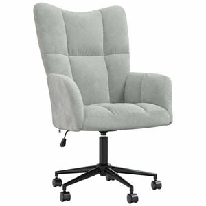 vidaXL Relaxing Chair with Wheel Light Grey 69 x 61.5 x 102 cm Velvet