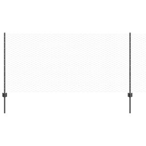 vidaXL Hexagonal Fence with Post 10 x 0.8 m PVC-Coated Steel Grey Mesh