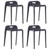 vidaXL Stackable Stools 4 pcs Black Plastic