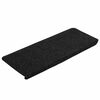 vidaXL Stair Mats Self-adhesive 15 pcs 65x24.5x3.5 cm Black