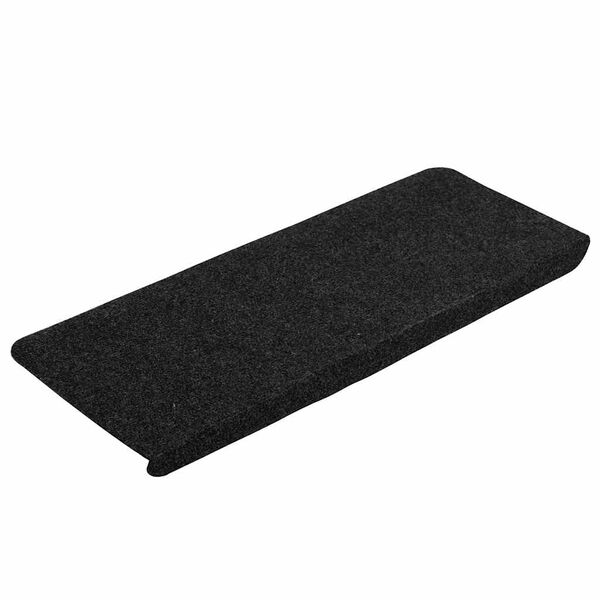 vidaXL Stair Mats Self-adhesive 15 pcs 65x24.5x3.5 cm Black