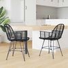 vidaXL Dining Chair 2 pcs Black 44 x 44 x 74 cm Rattan and Iron