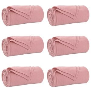 vidaXL Throw Blankets 6 pcs Pink 270 x 240 cm 5.44 kg Fleece