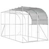 vidaXL Against Wall Chicken Coop Silver 400 x 200 x 215 cm
