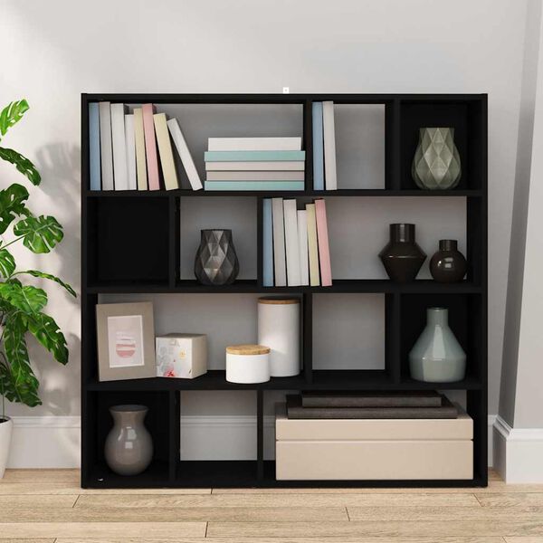 vidaXL Book Cabinet/Room Divider Black 105x24x102 cm
