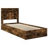vidaXL Storage Bed with Drawer Smoked Oak 90 x 190 cm Engineered Wood