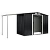 vidaXL Garden Shed with Sliding Doors Anthracite 386x131x178 cm Steel