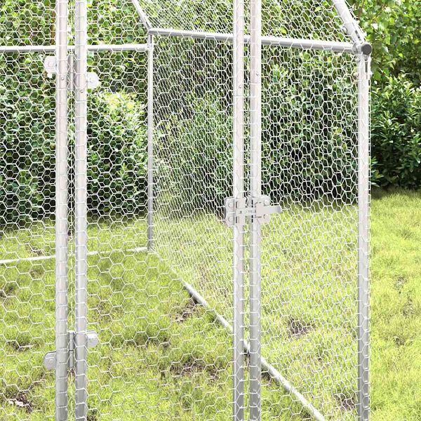 vidaXL Chicken Cage Silver 200x100x190 cm Galvanised Steel