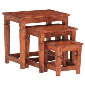 vidaXL Nesting Tables 3 pcs Solid Acacia Wood
