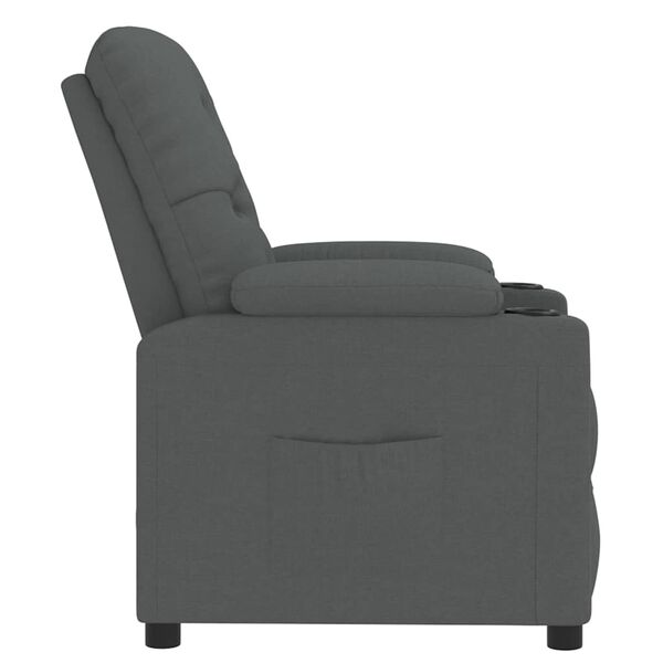 vidaXL Recliner Chair Dark Grey Fabric