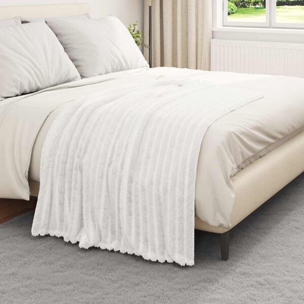 vidaXL Throw Blanket White 150 x 130 cm Fleece