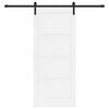 vidaXL Sliding Door White and Black 86 x 198.5 cm Solid Pine Wood