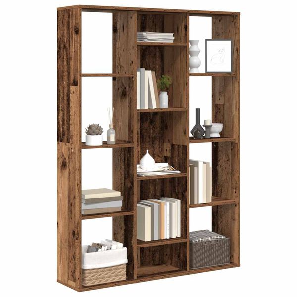 vidaXL Room Divider/Book Cabinet Old Wood 100x24x140 cm Engineered Wood