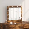 vidaXL Vanity Mirror Rectangular Smoked Oak 60 x 55 x 18 cm