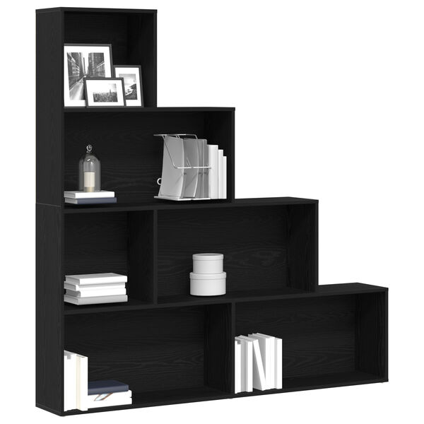 vidaXL Book Cabinet Black Oak 155 x 24 x 160 cm Engineered Wood