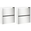 vidaXL Shoe Cabinet with Mirror 4-Layer High Gloss White 63x17x134 cm