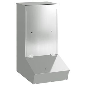 vidaXL Pig Feeder Silver 55 x 38 x 76 cm 20 kg Galvanised Steel