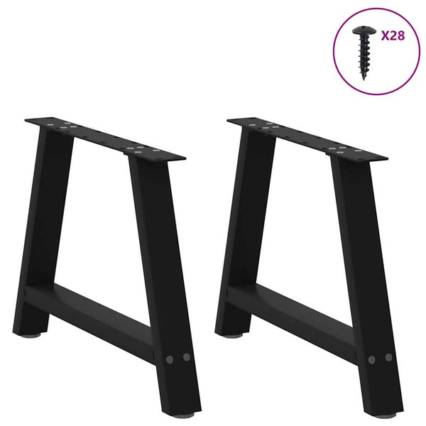 vidaXL Coffee Table Legs A-Shaped 2 pcs Black&nbsp;70x(42-43) cm Steel