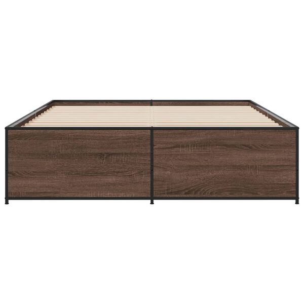 vidaXL Bed Frame without Mattress Brown Oak 160x200 cm