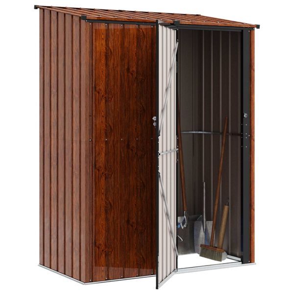 vidaXL Garden Sheds Brown 153.5 x 86 x 200 cm Metal