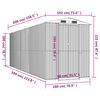 vidaXL Garden Shed Anthracite 192x606x223 cm Galvanised Steel