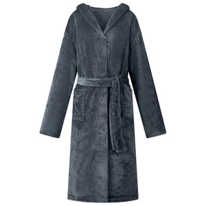 vidaXL Bathrobe Hoodie Navy Blue XXXL Flannel