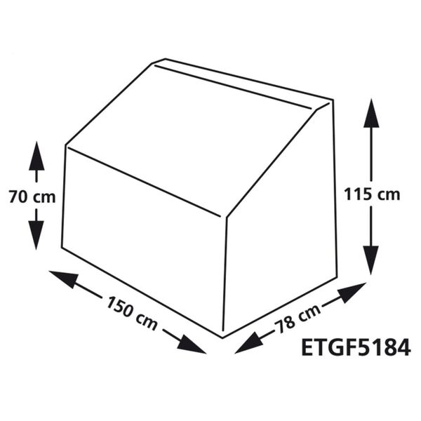 Eurotrail Lounge Bench Protective Cover 150x78x115/70 cm Grey