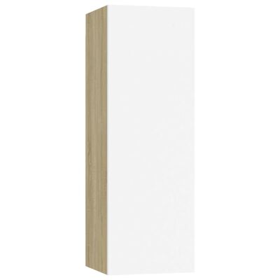 vidaXL TV Cabinets 4 pcs White and Sonoma Oak 30.5x30x90 cm Engineered Wood