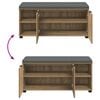 vidaXL Hall Bench with Cushion with Shelf Artisan Oak 100 x 38 x 46 cm
