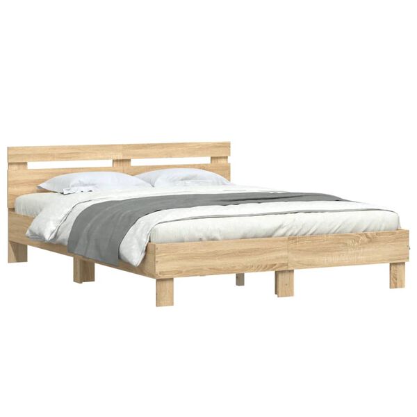 vidaXL Bed Frame without Mattress Sonoma Oak 140x190 cm