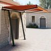 vidaXL Manual Retractable Awning with LED 3.5x2.5 m Orange and Brown