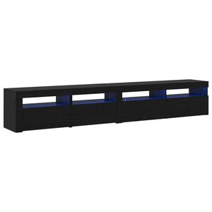 vidaXL TV Cabinet 2 pcs Black Oak Engineered Wood