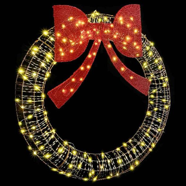 vidaXL Wreath with 150 LEDs Warm white 120 cm PET